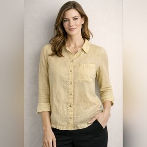 Yellow Button-Up Women's Top